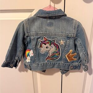 GAP Blue Jean Jacket with Embroidered Patches